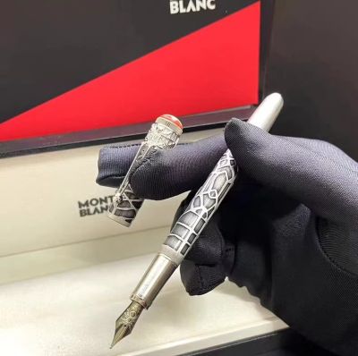 MONTBLANC Inheritance  Spider Style Retro All Metal Pen Signature Pen Treasure Bead Pen Ink Pen